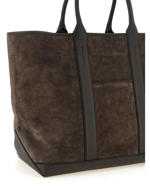Tom Ford Black Suede Shopping Bag for men