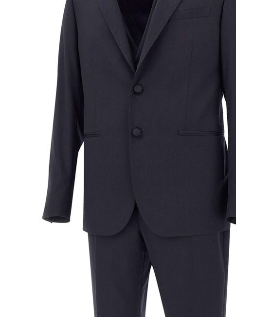 Corneliani Blue Fresh Wool Three-Piece Formal Suit for men