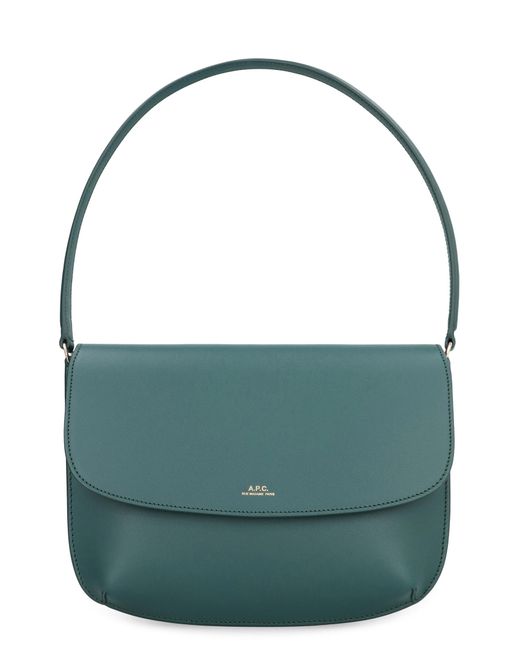 A.P.C. Green Sarah Leather Shoulder Bag