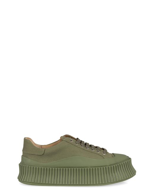 Jil Sander Green Canvas Platform Sneakers Trainers