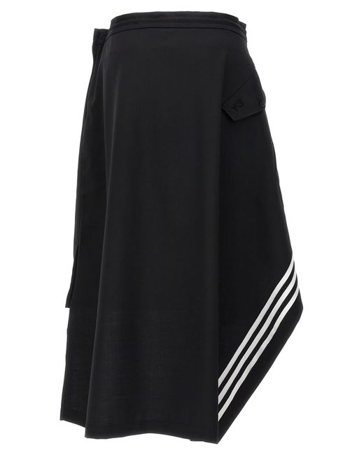 Y-3 Black Asymmetrical Skirt Skirts