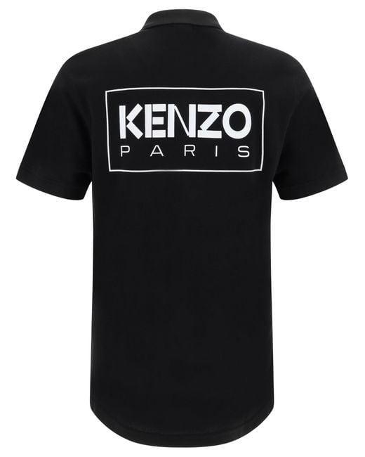 KENZO Black Paris Polo Shirt for men