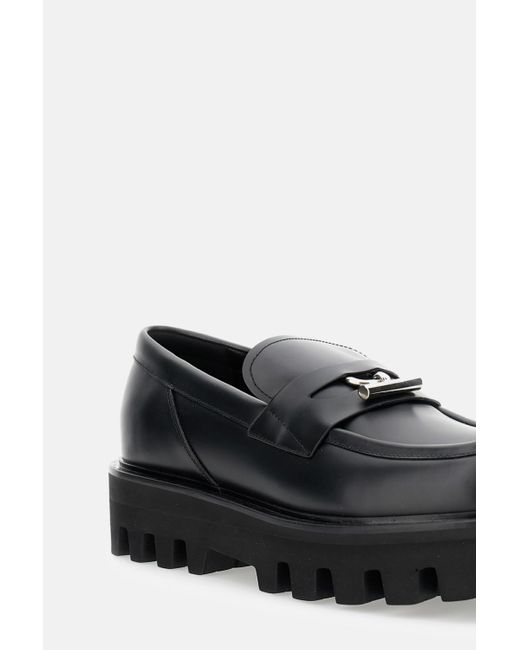 Alexander McQueen Black Calf Leather Loafers for men