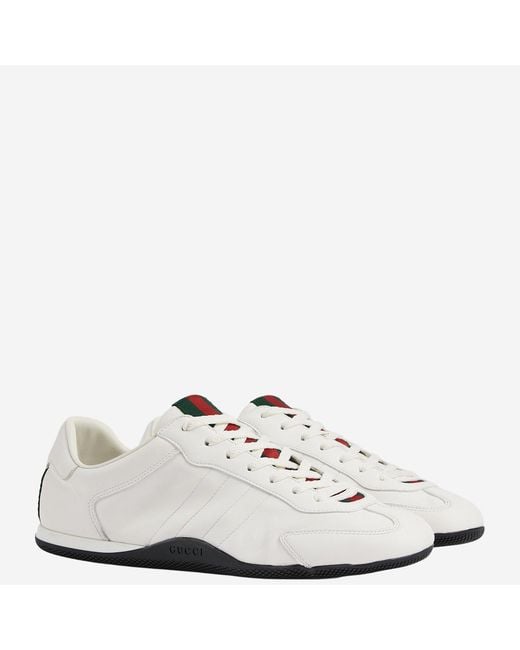 Gucci White Leather Shift Sneakers Trainers for men