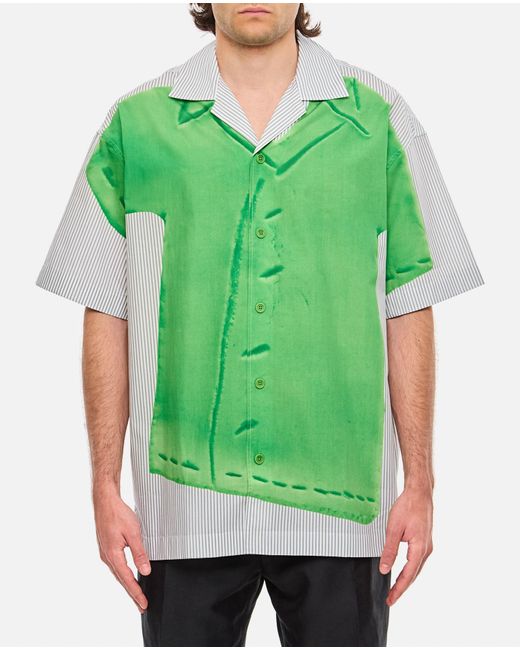 J.W. Anderson Green Jw Anderson X Clay Trompe Loeil Print Short Sleeve Shirt for men