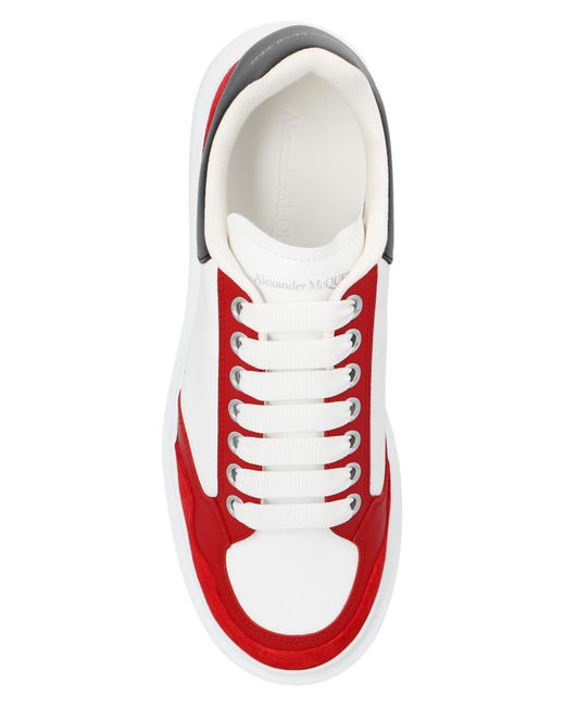 Alexander McQueen Oversized Leather Sneakers (White/Lust Red) EU41