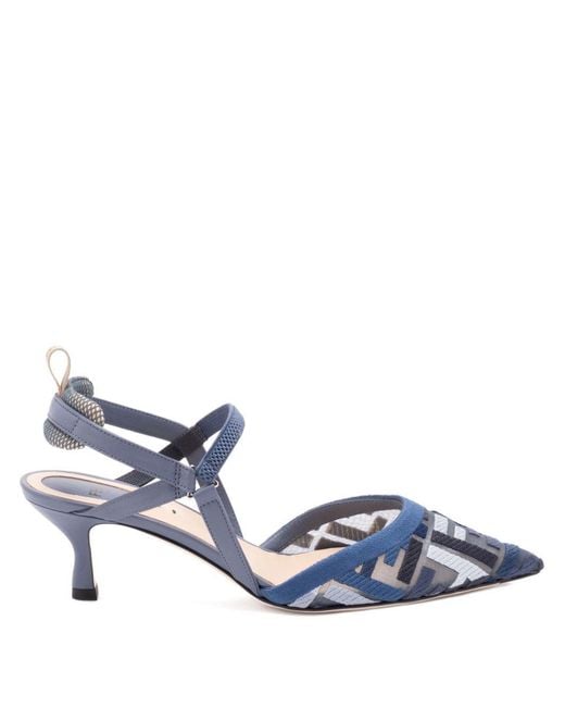 Fendi Blue Colibrã£Â¬ Lite Mesh Slingback Decollete