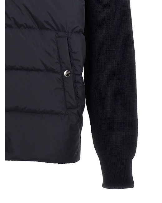 Herno Blue Two-Material Puffer Jacket for men