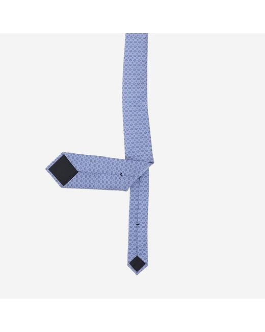 Gucci Blue Jacquard Silk Tie Gg Cross Ties & Bow for men