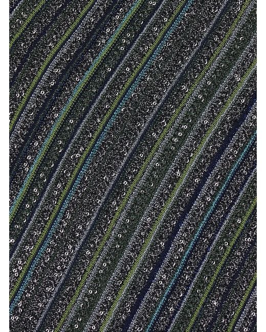 Missoni Blue Sleeveless Sequin Viscose Dress With Cut-Out