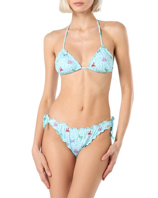 Mc2 Saint Barth Blue Sarius Crab Print Triangle Bikini