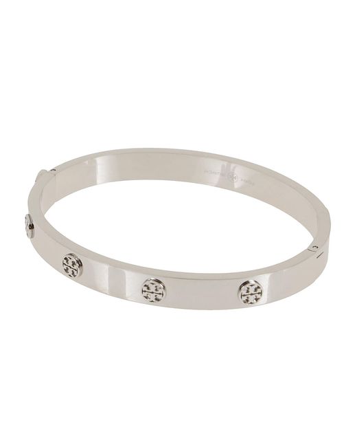 Tory Burch Metallic Miller Stud Hinge Bracelet Stainless Steel Bracciale