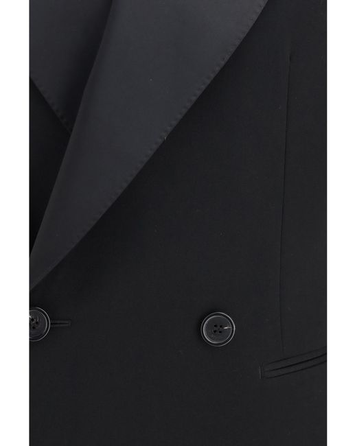 Saint Laurent Black Jacket Grain De Poudre Wool (Ovis Aries) Blazers for men