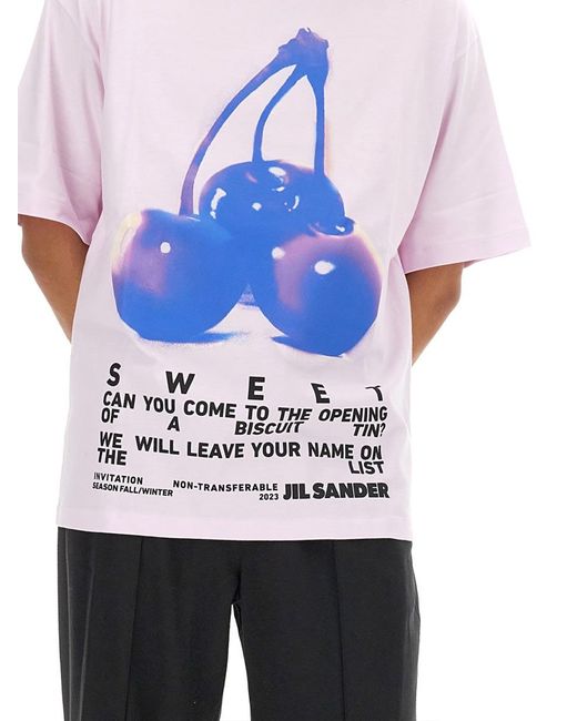 Jil Sander White T-Shirt With Print for men
