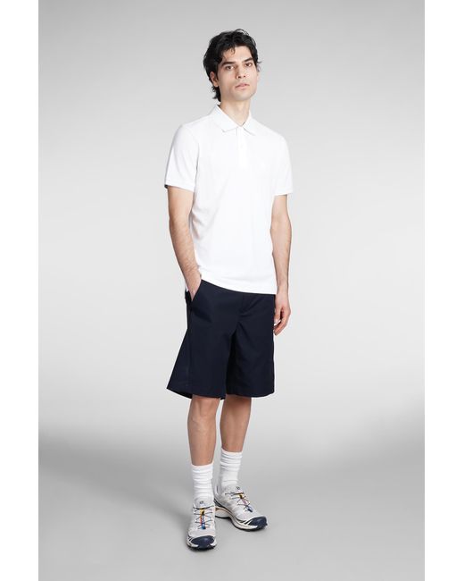 C P Company White Stretch Piquet Short Sleeve Polo Shirt for men