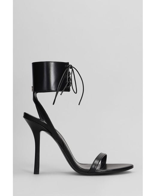 Givenchy Black 4G Liquid Lace Up Sandals