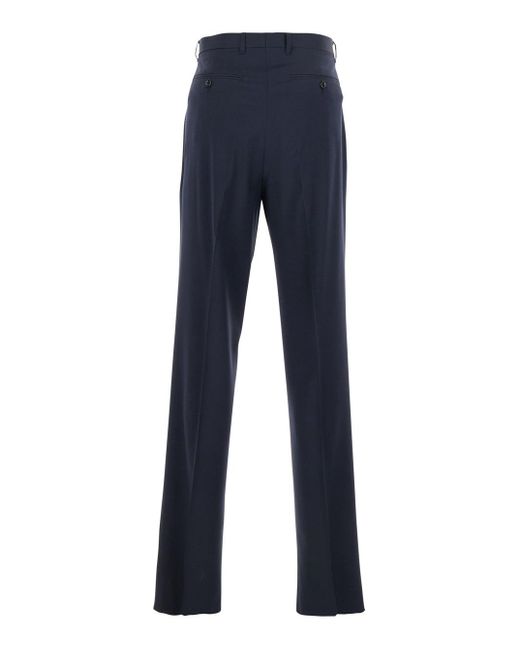 Lardini Blue Tailored Trousers With Double Pence for men