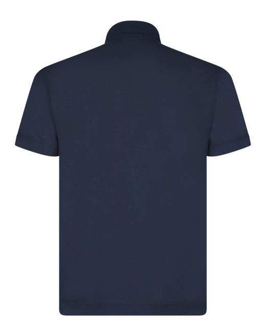 Zanone Blue Cotton Polo Shirt for men