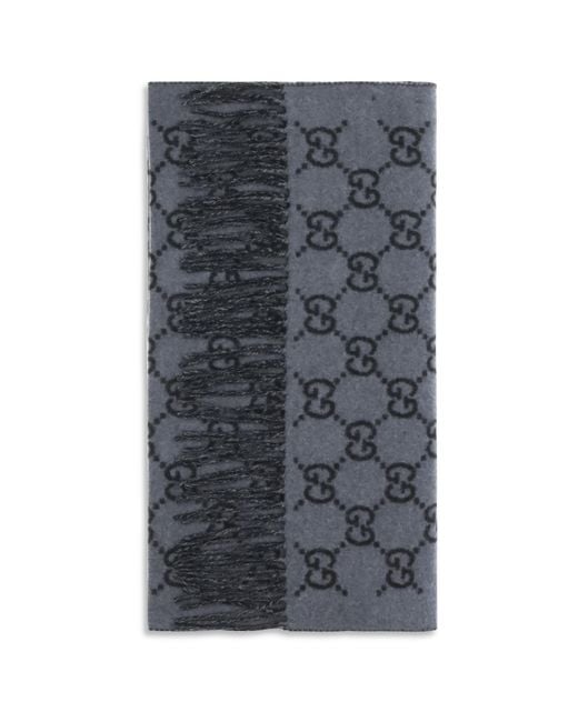 Gucci Gray Gg Cashmere Scarf for men