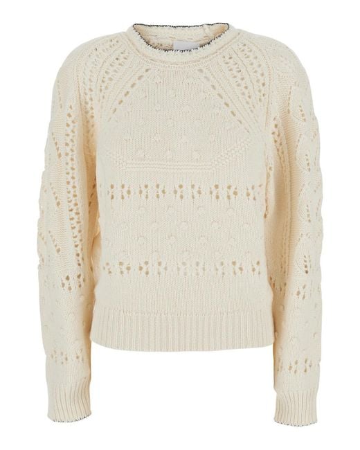 Isabel Marant White Long Sleeve Top Luce-Ga Cotton Tops