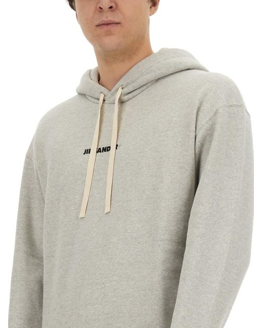 Jil Sander Gray Sweatshirt With Logo for men