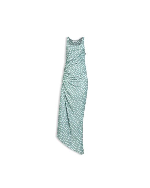 Maison AlaïA Blue Robe À Fronces En Jersey Pois Dress