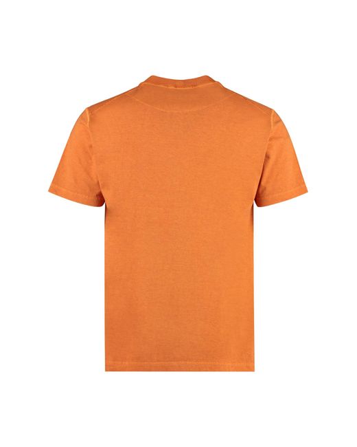 Stone Island Orange Sienna Cotton T-shirt With "fixed" Effect for men