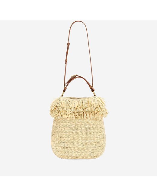 Saint Laurent Metallic Shoulder Bag Raffia
