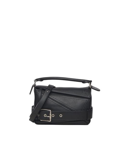Loewe Black Small Puzzle Biker Bag