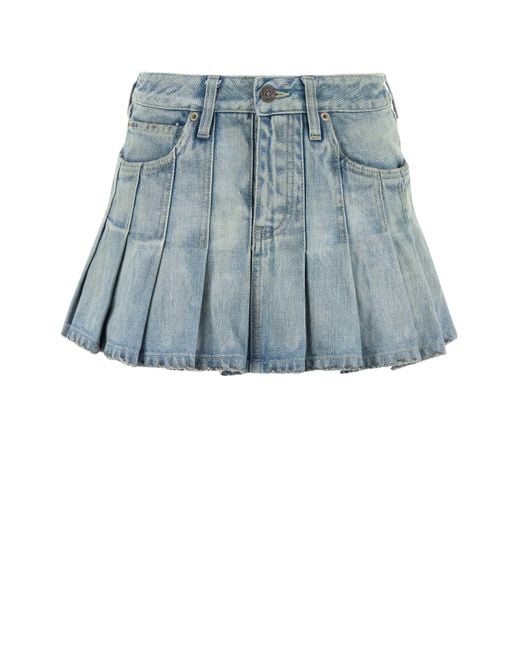 Balenciaga Blue Denim Mini Skirt