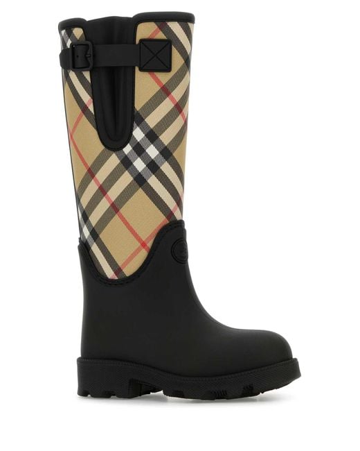 Burberry Black Printed High Boots