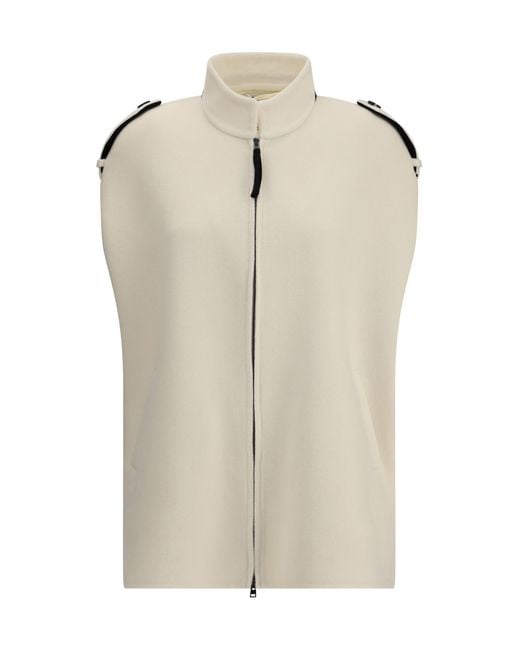 Aftercoat White Zipped Cape Coat