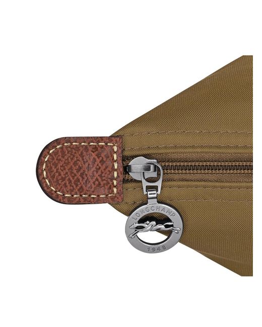 Longchamp Brown Shoulder Bag With Leather Zip Polyamide