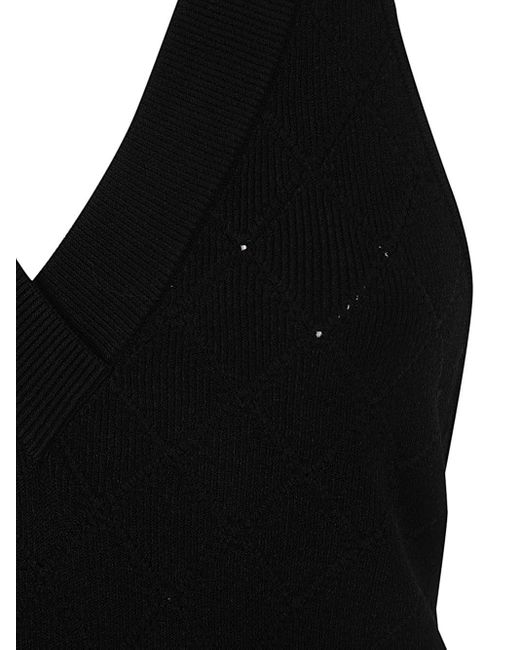 Balmain Black Halterneck Knit Midi Dress Clothing