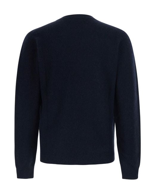 Roberto Collina Blue Crew Neck Wool Sweater, Virgin Tops for men