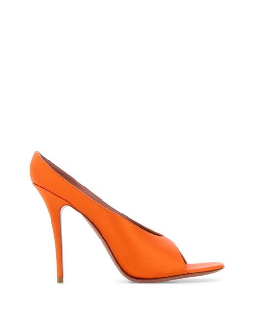 AMINA MUADDI Satin Anok 105 Mules in Orange | Lyst UK
