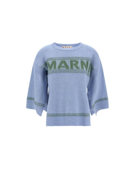 Marni Blue Logo Sweater