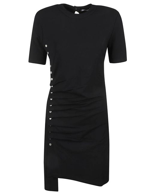 Rabanne Black Side Buttoned Short Dress