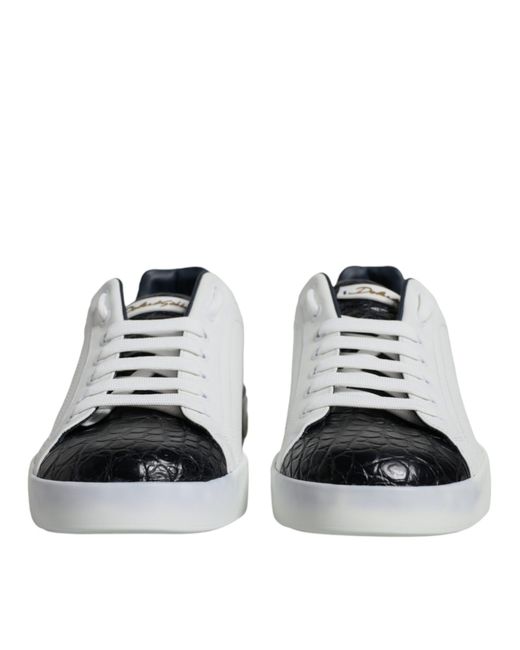 Dolce & Gabbana Multicolor Leather Logo Portofino Sneaker Shoes (Pre-Owned) for men