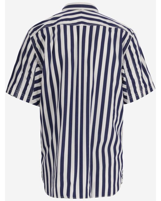 Junya Watanabe Blue X Carhartt Striped Pattern Cotton Shirt for men