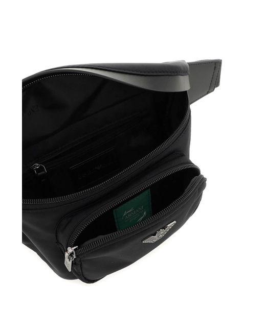 Emporio Armani Black Recycled Nylon Beltpack for men