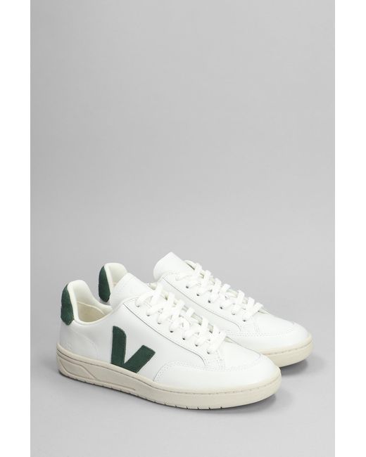 Veja White V-12 Sneakers