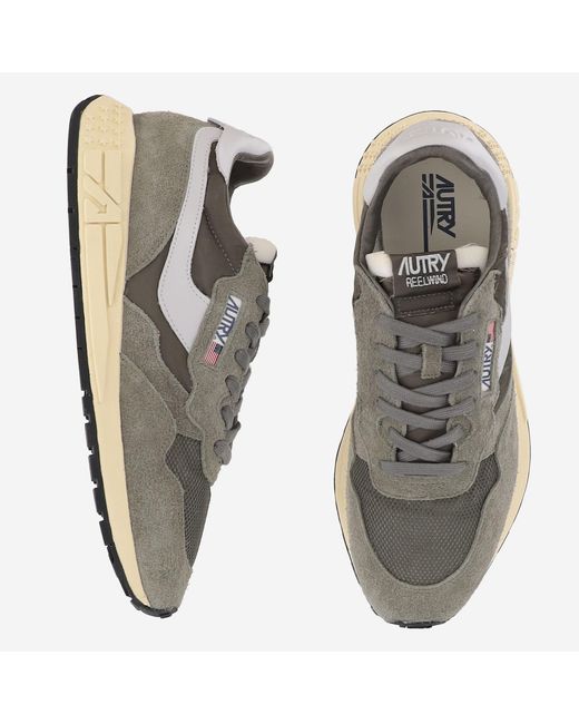 Autry Gray Sneakers Reelwind Low Leather Trainers for men