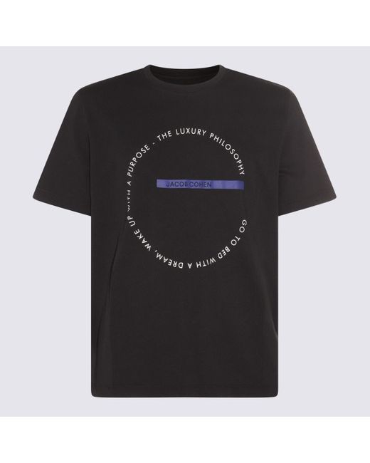 Jacob Cohen Black Cotton T-Shirt for men