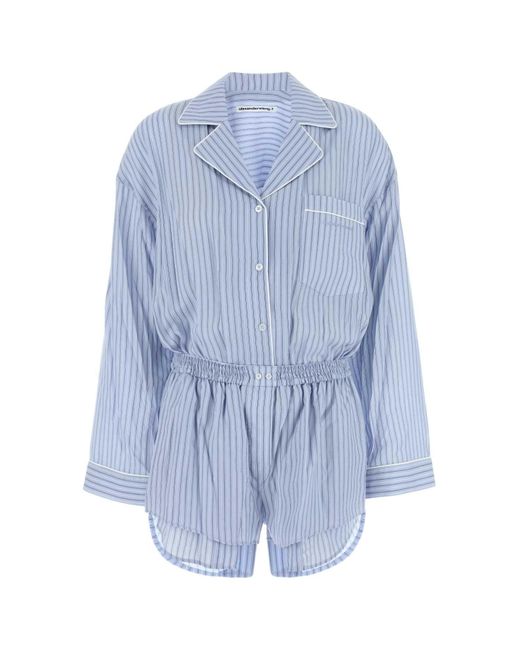 ショートパンツ T BY ALEXANDER WANG Embroidered Lyocell Jumpsuit T By Alexander Wang Embroidered Lyocell Jumpsuit in Blue | Lyst