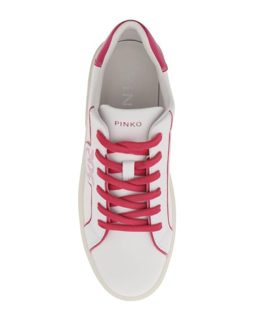 Pinko Pink Leather Sneakers