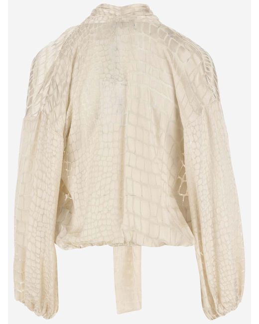 Blumarine Natural Devore Blouse