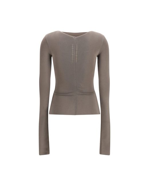 Rick Owens Brown Gray Viscose Shirt