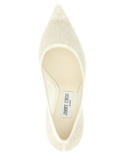 Jimmy Choo White Tencel High Heel Pumps