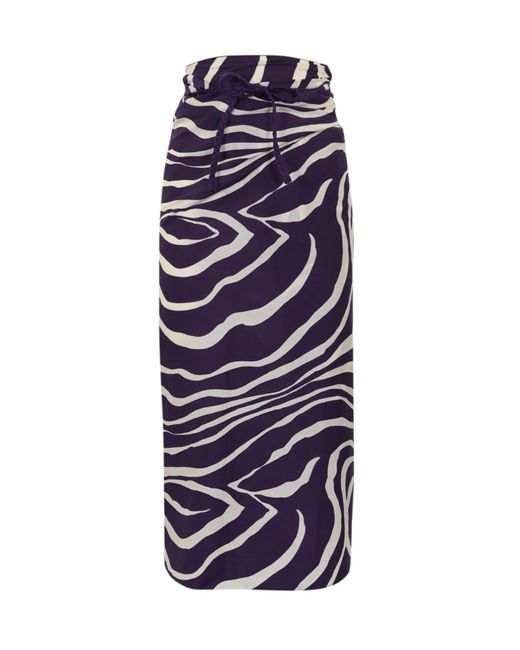 Liviana Conti Blue Zebra Sarong Skirt